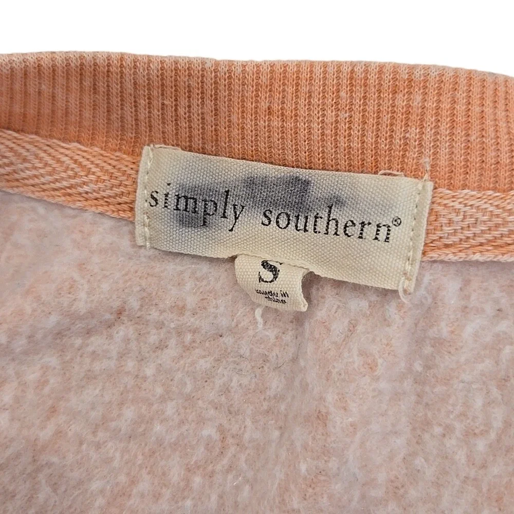 Simply Southern Sweatshirt Pullover Orange Distressed Messy‎ Hair G - Size Small - Picture 6 of 8